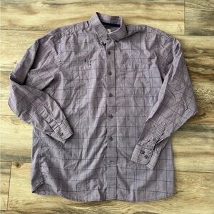 Colorado Rockies Cutter & Buck Purple Plaid Button Down Shirt Large